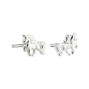 Beautiful Silver Unicorn Studs