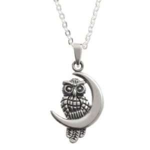 Owl in Moon Pendant