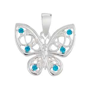 Beautiful Aqua Butterfly Pendant