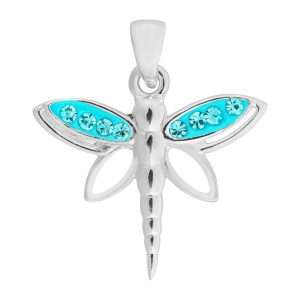 Beautiful Aqua Dragonfly Pendant