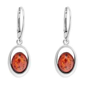 Beautiful Amber Oval Earrings