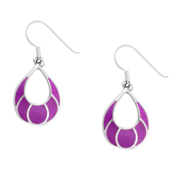 Beautiful Purple Shell Earrings Silver Jewellery Cavern