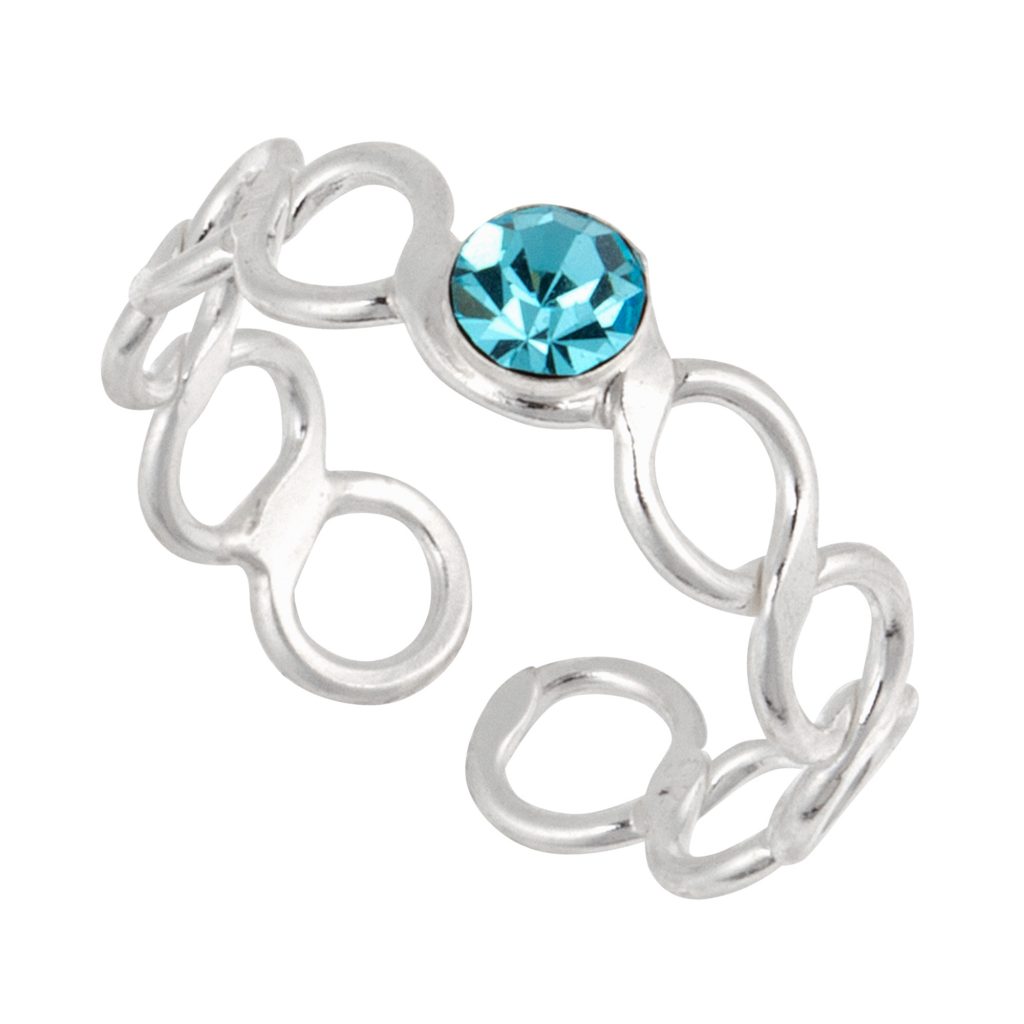 Aqua Crystal Toe Ring