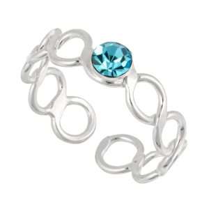 Aqua Crystal Toe Ring