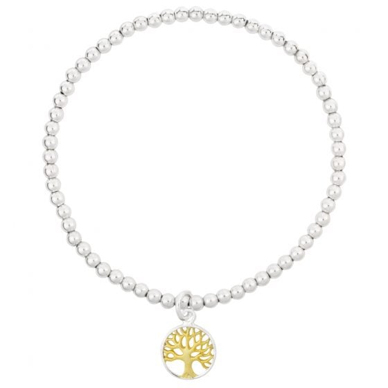 Two Tone Tree Of Life Charm Bracelet - Silver Jewellery Cavern