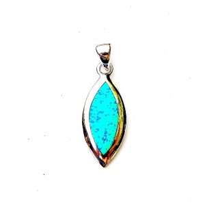 Stunning Blue Opal Marquise Pendant.