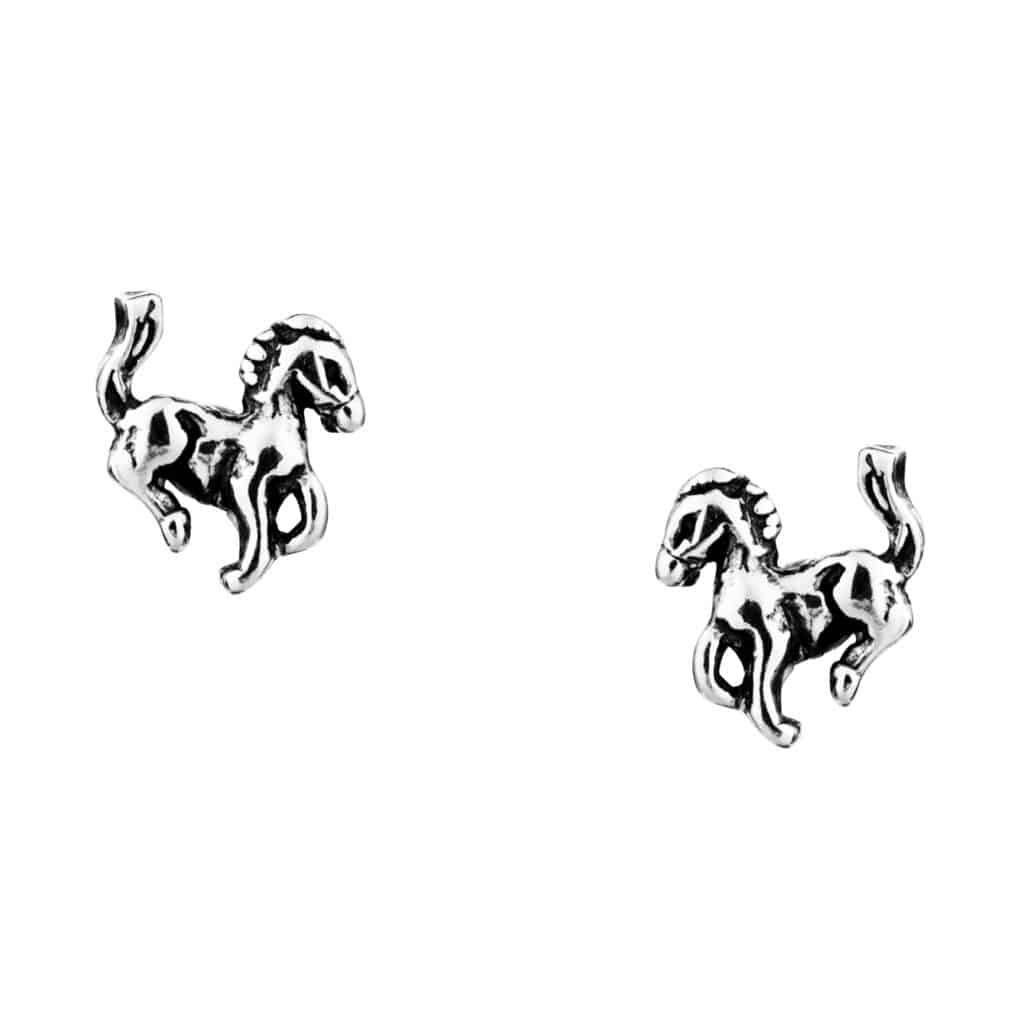Cute Silver Pony Studs