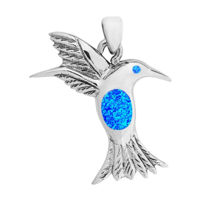Dark Blue Spinel Hummingbird Jewelry Set