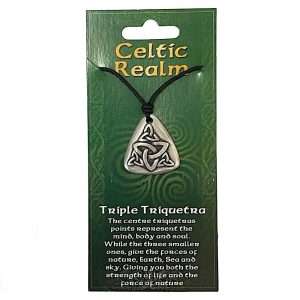 Triple Triquetra Pewter Necklace