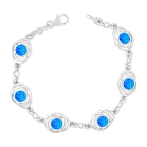 Blue Opal Circles Bracelet