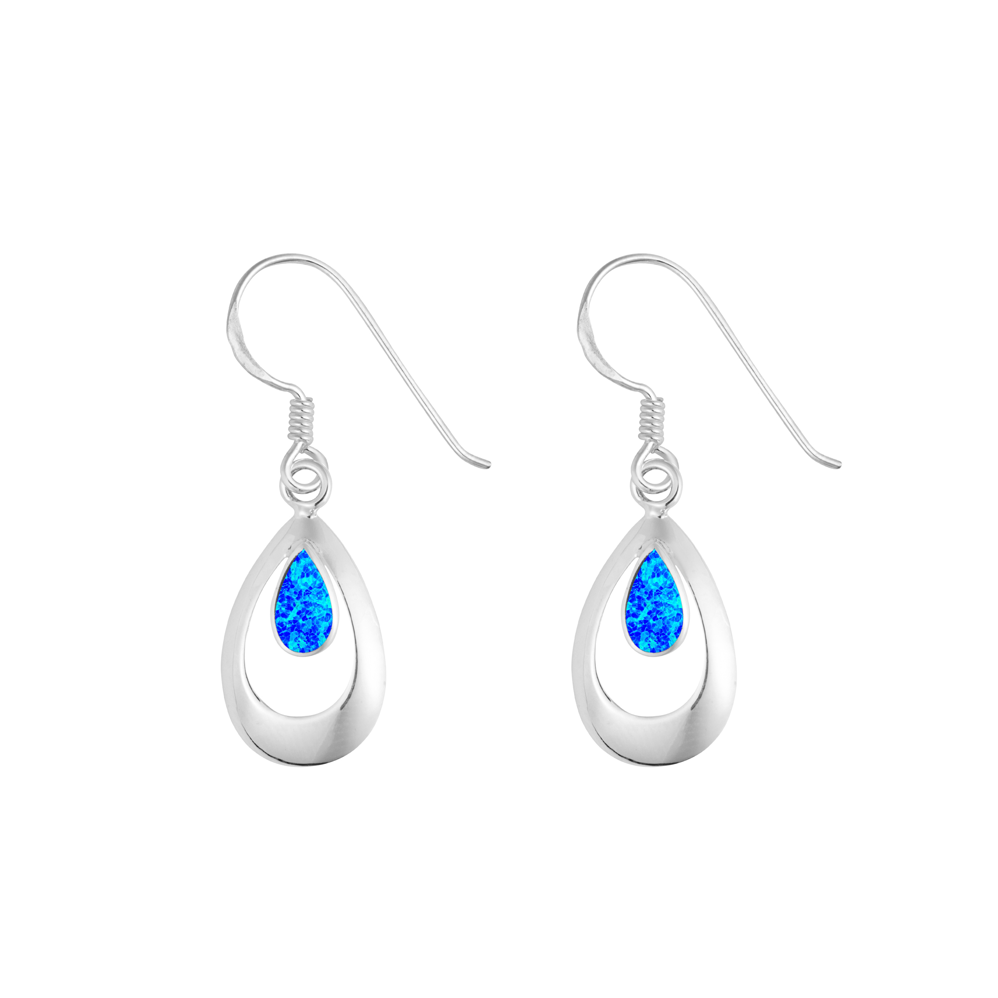 Blue Opal Teardrop Earring
