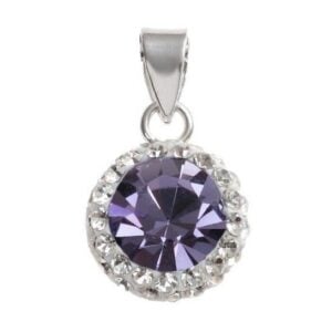 Silver Plated Tanzanite CZ Crystal Pendant