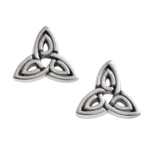 Silver Plated Goddess Triquetra Stud Earrings