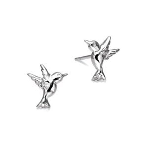 Silver Plated Hummingbird Stud Earrings