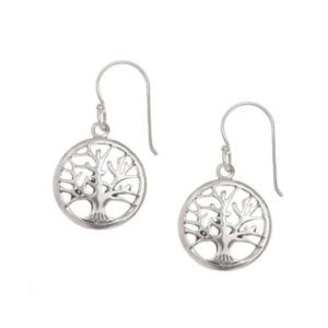 Silver Plated Tree of Life Earrings