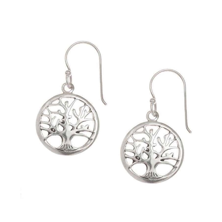 Silver Plated Tree of Life Earrings